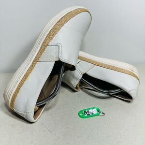 Clarks Collection White Leather Slip-On Shoes Marie Sail Size 10